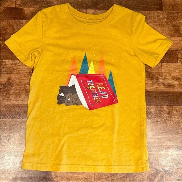 Boy’s 5t “Read Together” tshirt; Boy’s 5t Mustard Yellow Cat & Jack tshirt - Picture 3 of 6